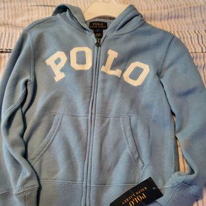NEW Polo Ralph Lauren Light Blue Zipper Hoodie Boy's Size 5